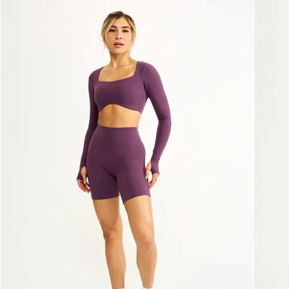Purple Long Sleeve Curve crop - Picture 1 of 4